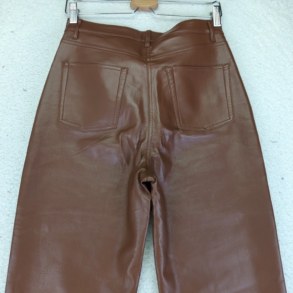 Wilfred Melina‎ High Rise Pants Vegan Faux Leather Straight Leg Women's Size 8 - Picture 5 of 11